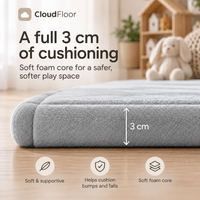 CloudFloor 3 cm Thick Play Mat — Light Grey